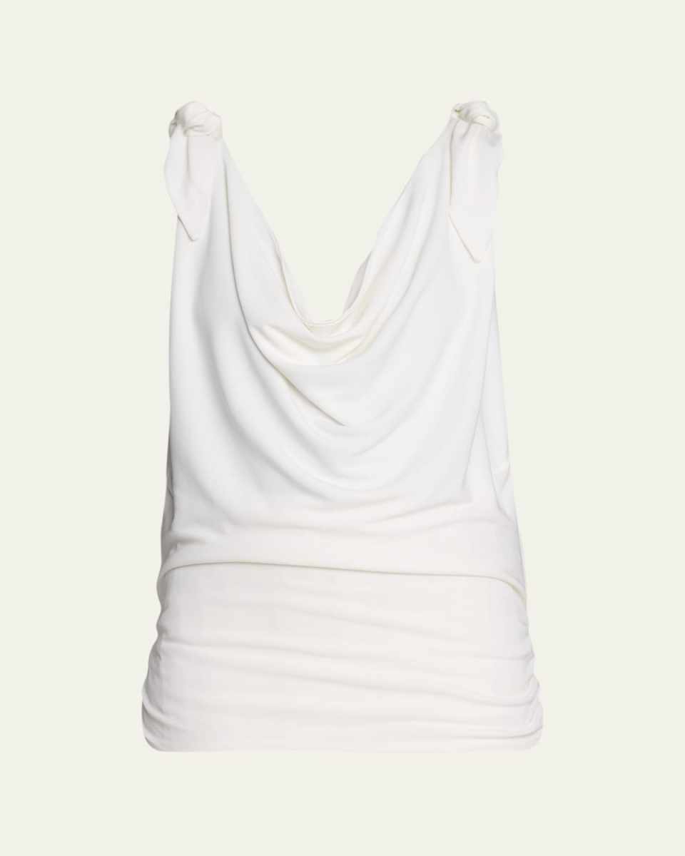 Fern Cowl Neck Top with Knot Details